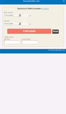 Dextrose IV Fluid Calculator android App screenshot 0