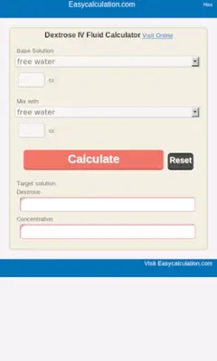 Dextrose IV Fluid Calculator android App screenshot 2